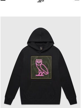 OCTOBER VERY OWN Hoodie with Pink Owl Grid Graphic